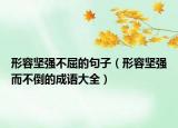 形容坚强不屈的句子（形容坚强而不倒的成语大全）