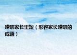 唠叨家长里短（形容家长唠叨的成语）