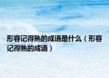 形容记得熟的成语是什么（形容记得熟的成语）