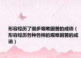 形容经历了很多艰难困苦的成语（形容经历各种各样的艰难困苦的成语）