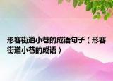 形容街道小巷的成语句子（形容街道小巷的成语）