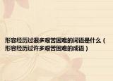 形容经历过很多艰苦困难的词语是什么（形容经历过许多艰苦困难的成语）
