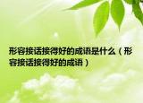 形容接话接得好的成语是什么（形容接话接得好的成语）