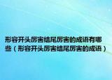 形容开头厉害结尾厉害的成语有哪些（形容开头厉害结尾厉害的成语）