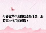 形容巨大作用的成语是什么（形容巨大作用的成语）