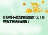 形容看不进去的成语是什么（形容看不进去的成语）