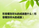 形容看到尽头的成语是什么（形容看到尽头的成语）