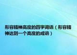 形容精神高度的四字词语（形容精神达到一个高度的成语）