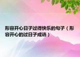 形容开心日子过得快乐的句子（形容开心的过日子成语）