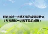 形容来过一次就不见的成语是什么（形容来过一次就不见的成语）