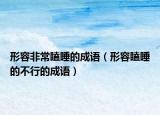 形容非常瞌睡的成语（形容瞌睡的不行的成语）