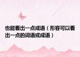 也能看出一点成语（形容可以看出一点的词语或成语）