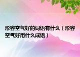 形容空气好的词语有什么（形容空气好用什么成语）