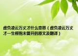 虚负凌云万丈才什么意思（虚负凌云万丈才一生襟抱未曾开的原文及翻译）