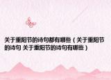 关于重阳节的诗句都有哪些（关于重阳节的诗句 关于重阳节的诗句有哪些）