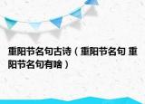 重阳节名句古诗（重阳节名句 重阳节名句有啥）