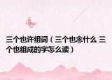 三个也许组词（三个也念什么 三个也组成的字怎么读）
