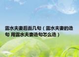 露水夫妻后面几句（露水夫妻的造句 用露水夫妻造句怎么造）