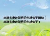 半路夫妻吵架后的伤感句子短句（半路夫妻吵架后的伤感句子）