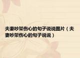 夫妻吵架伤心的句子说说图片（夫妻吵架伤心的句子说说）