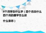 4个月字念什么字（四个月念什么 四个月的朤字怎么读|什么意思）