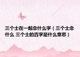 三个士在一起念什么字（三个士念什么 三个士的壵字是什么意思）