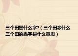 三个田是什么字?（三个田念什么 三个田的畾字是什么意思）