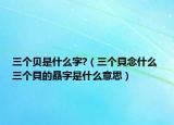 三个贝是什么字?（三个貝念什么 三个貝的贔字是什么意思）