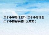 三个小字念什么?（三个小念什么 三个小的尛字是什么意思）