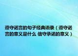 遵守诺言的句子经典语录（遵守诺言的意义是什么 信守承诺的意义）