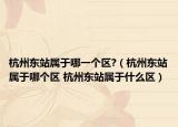 杭州东站属于哪一个区?（杭州东站属于哪个区 杭州东站属于什么区）