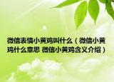 微信表情小黄鸡叫什么（微信小黄鸡什么意思 微信小黄鸡含义介绍）
