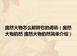 庞然大物怎么解释它的词语（庞然大物的然 庞然大物的然简单介绍）