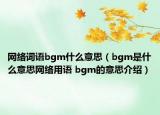 网络词语bgm什么意思（bgm是什么意思网络用语 bgm的意思介绍）