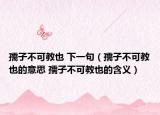 孺子不可教也 下一句（孺子不可教也的意思 孺子不可教也的含义）