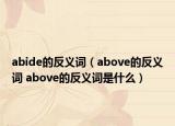 abide的反义词（above的反义词 above的反义词是什么）