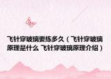 飞针穿玻璃要练多久（飞针穿玻璃原理是什么 飞针穿玻璃原理介绍）