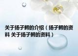 关于扬子鳄的介绍（扬子鳄的资料 关于扬子鳄的资料）
