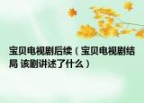 宝贝电视剧后续（宝贝电视剧结局 该剧讲述了什么）