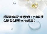 质疑理解成为哪里的梗（yxh是什么梗 怎么理解yxh的意思）
