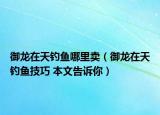 御龙在天钓鱼哪里卖（御龙在天钓鱼技巧 本文告诉你）