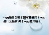 ugg是什么哪个国家的品牌（ugg是什么品牌 关于ugg的介绍）