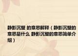 静影沉璧 的意思解释（静影沉璧的意思是什么 静影沉璧的意思简单介绍）