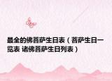 最全的佛菩萨生日表（菩萨生日一览表 诸佛菩萨生日列表）