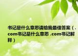 书记是什么意思请给我最佳答案（.com书记是什么意思 .com书记解释）