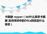 卡戴珊 rapper（dsl什么意思卡戴珊 美语俚语中的DSLs到底是什么意思）
