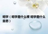 明学（明学是什么梗 明学是什么意思）