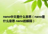 nano中文是什么意思（nano是什么意思 nano的解释）