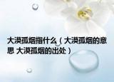 大漠孤烟指什么（大漠孤烟的意思 大漠孤烟的出处）