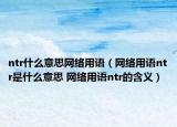 ntr什么意思网络用语（网络用语ntr是什么意思 网络用语ntr的含义）
